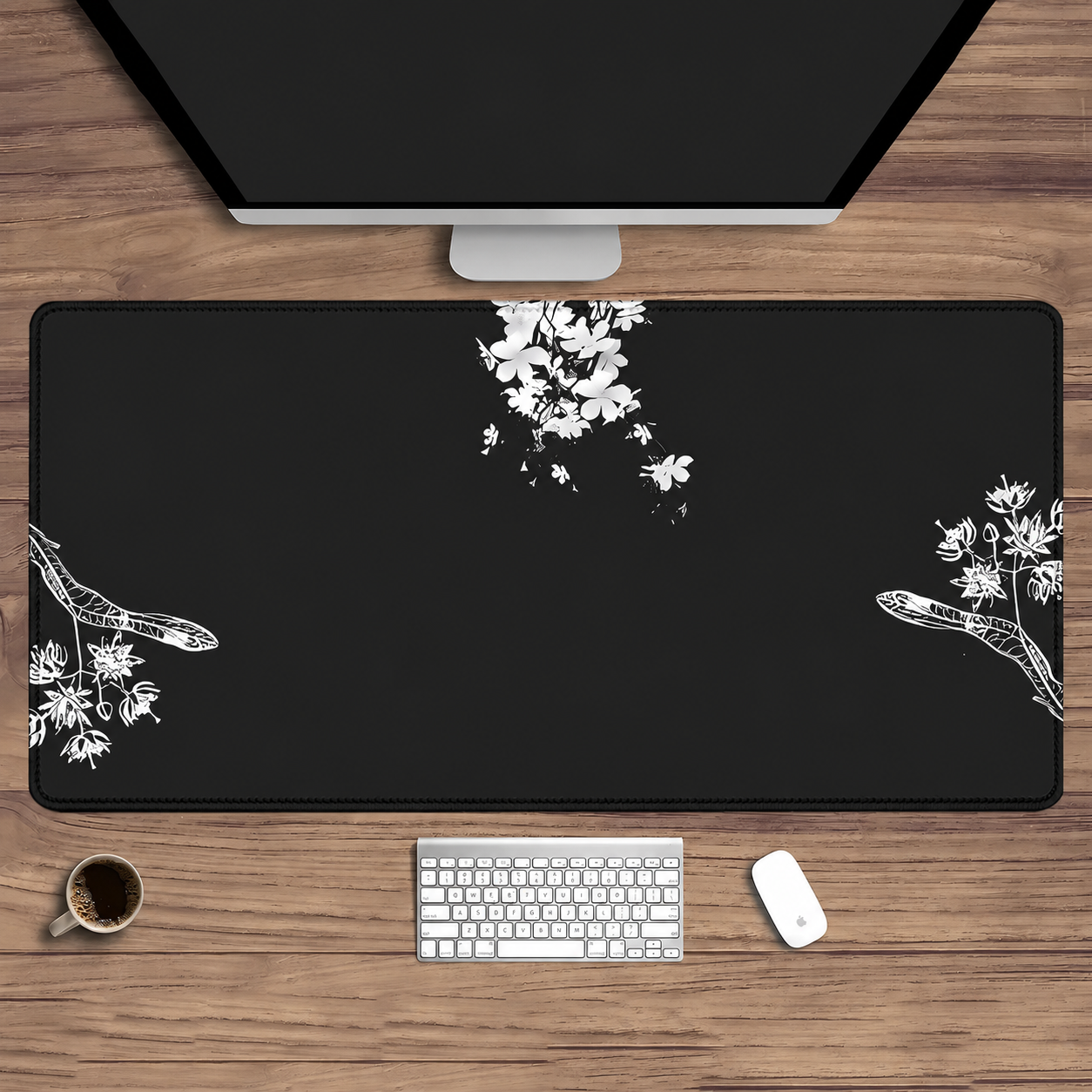 Life and Death Black and White Desk Mat