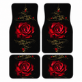 Rose Printed Car Floor Mats Set of 4 Pieces