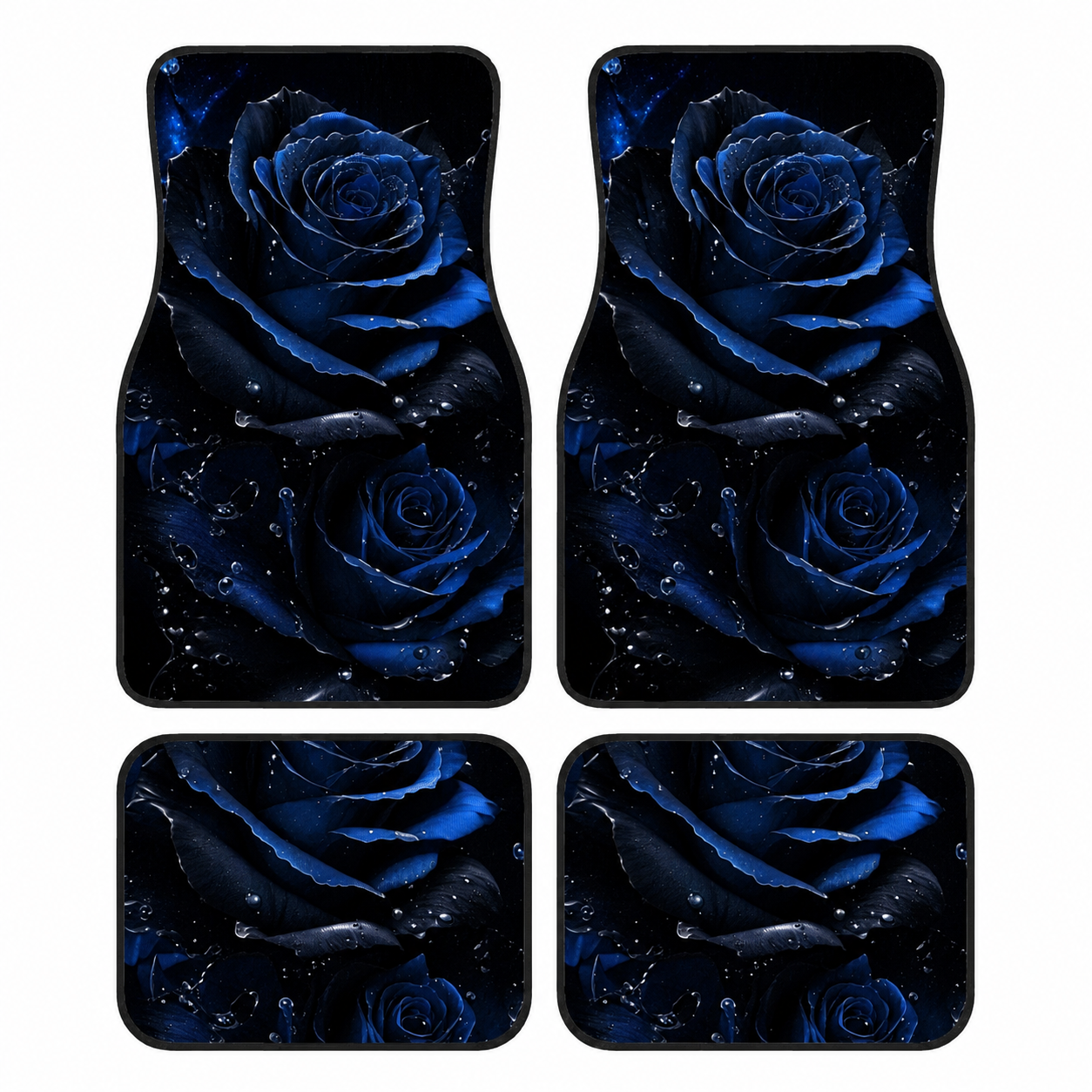 Rose Printed Car Floor Mats Set of 4 Pieces