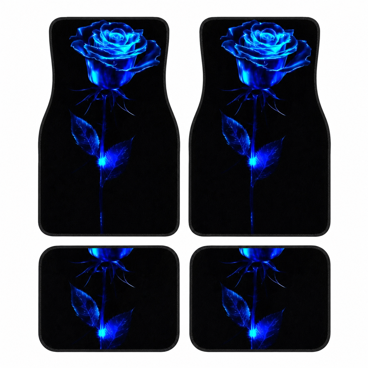 Rose Printed Car Floor Mats Set of 4 Pieces