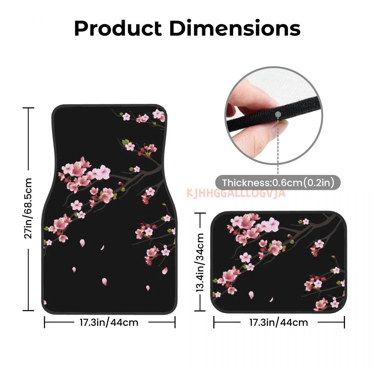 Japanese Sakura Branch 4PCS Crystal Car Mats