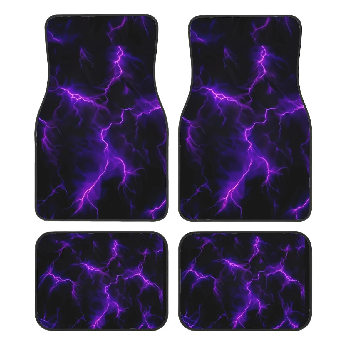 Purple Lightning Pattern Car Mats