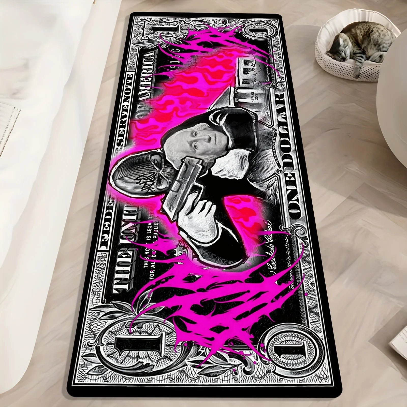 Dollar Bill Motif Floor Mat