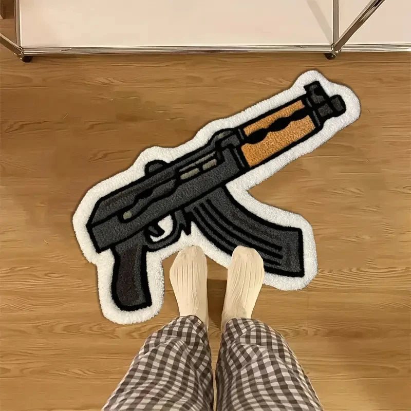 VIKAMA Cartoon-Style Rifle Design Floor Mat