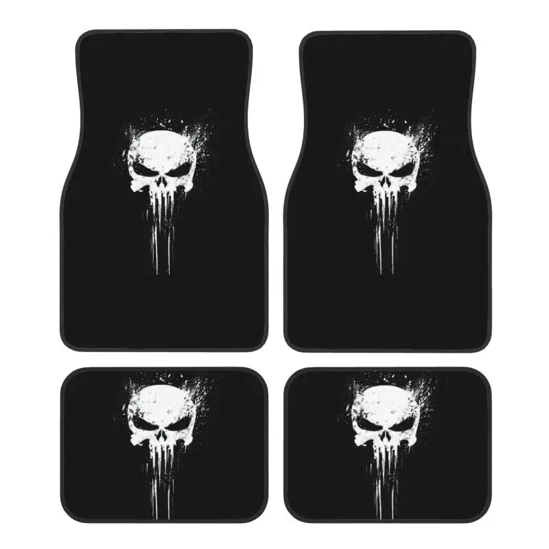 Skeleton Skull Car Floor Mats Set of 4 Pieces