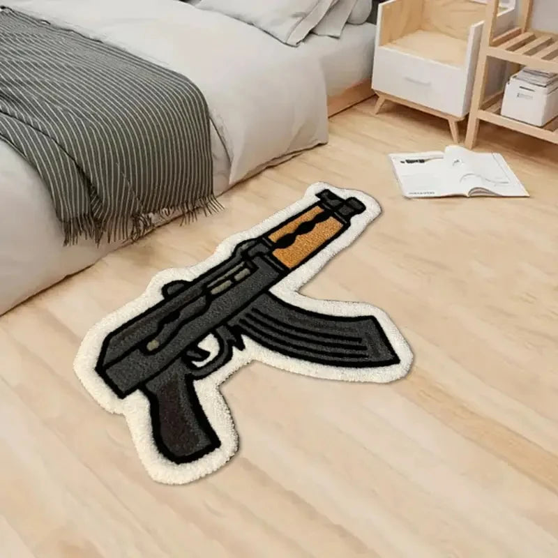 VIKAMA Cartoon-Style Rifle Design Floor Mat