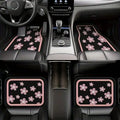4pcs Car Floor Mats, Cute Pink Floral Design