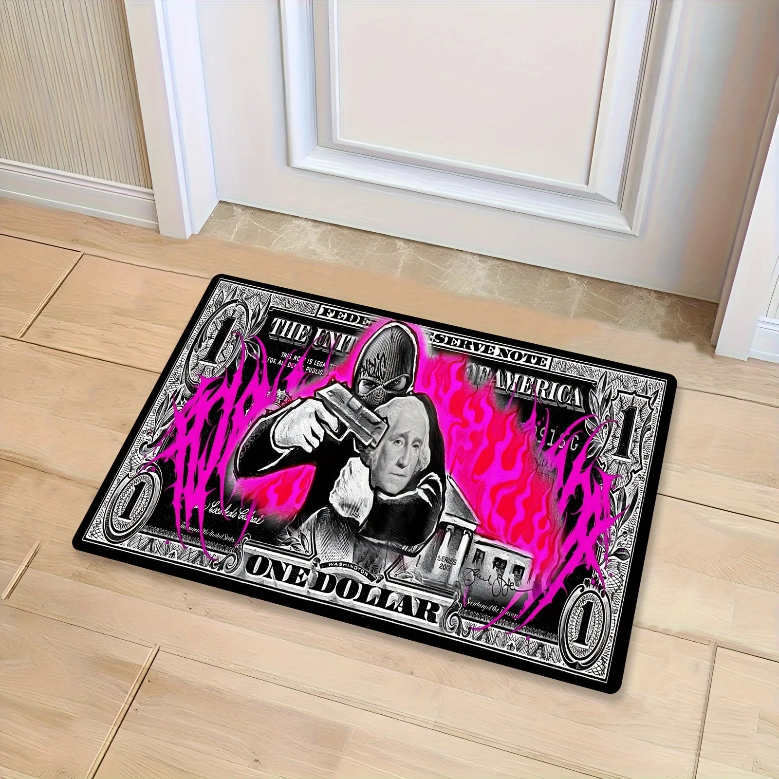 Dollar Bill Motif Floor Mat