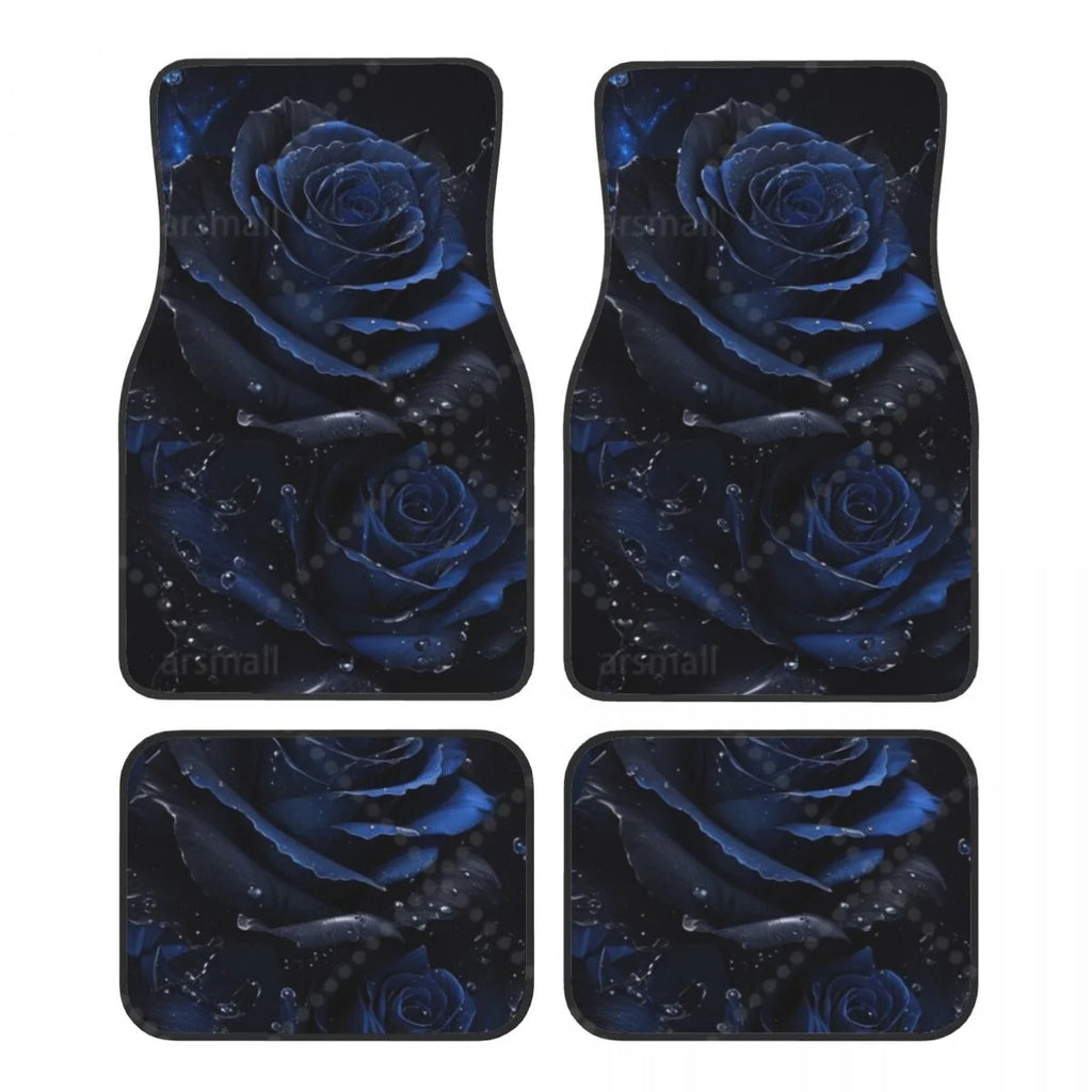 Rose Printed Car Floor Mats Set of 4 Pieces