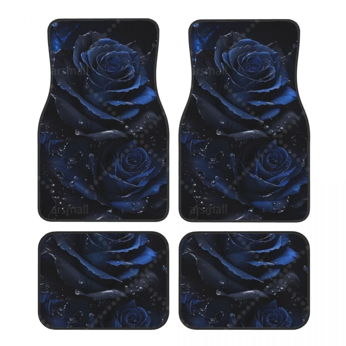 Rose Printed Car Floor Mats Set of 4 Pieces