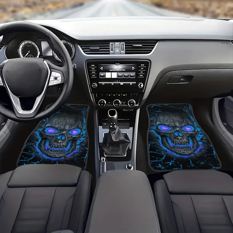 Cool Skull Design 4pcs Car Floor Mat