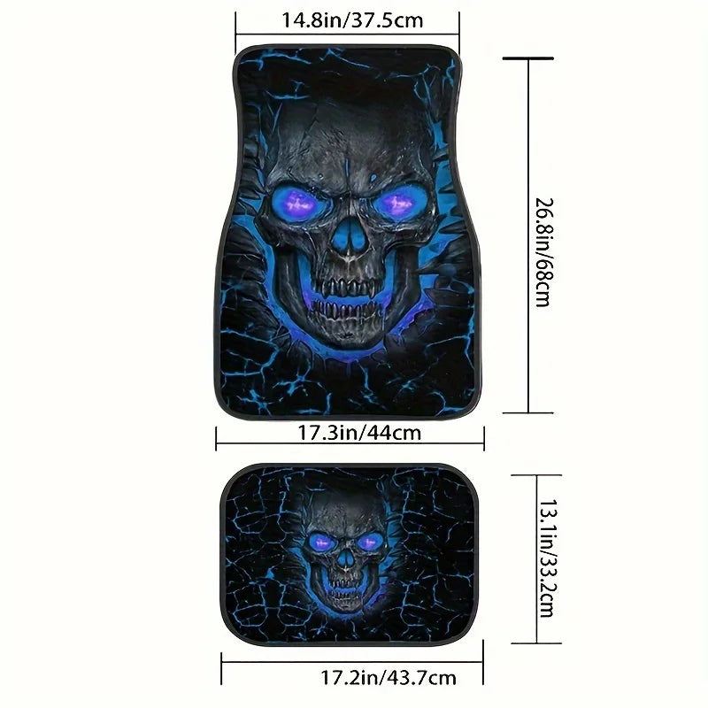 Cool Skull Design 4pcs Car Floor Mat