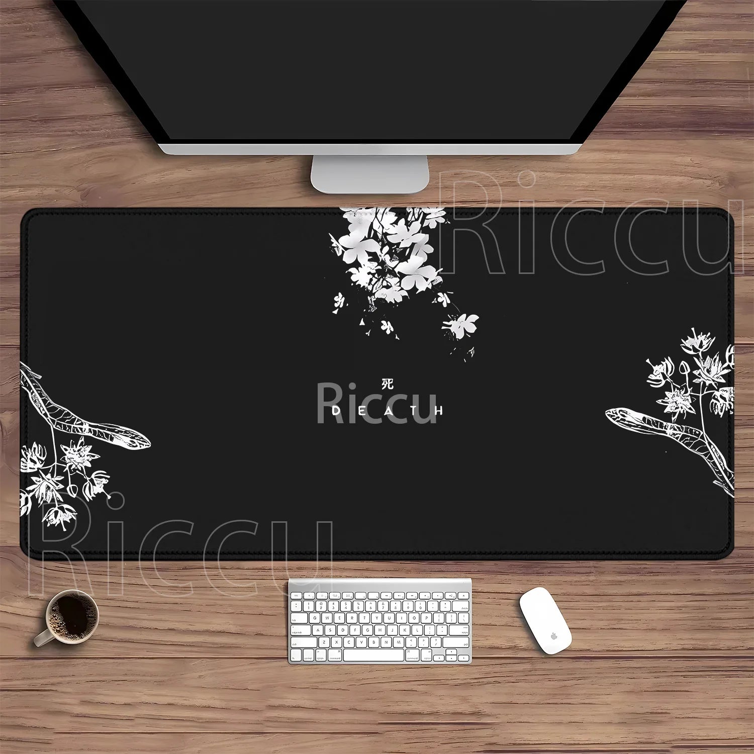 Life and Death Black and White Desk Mat