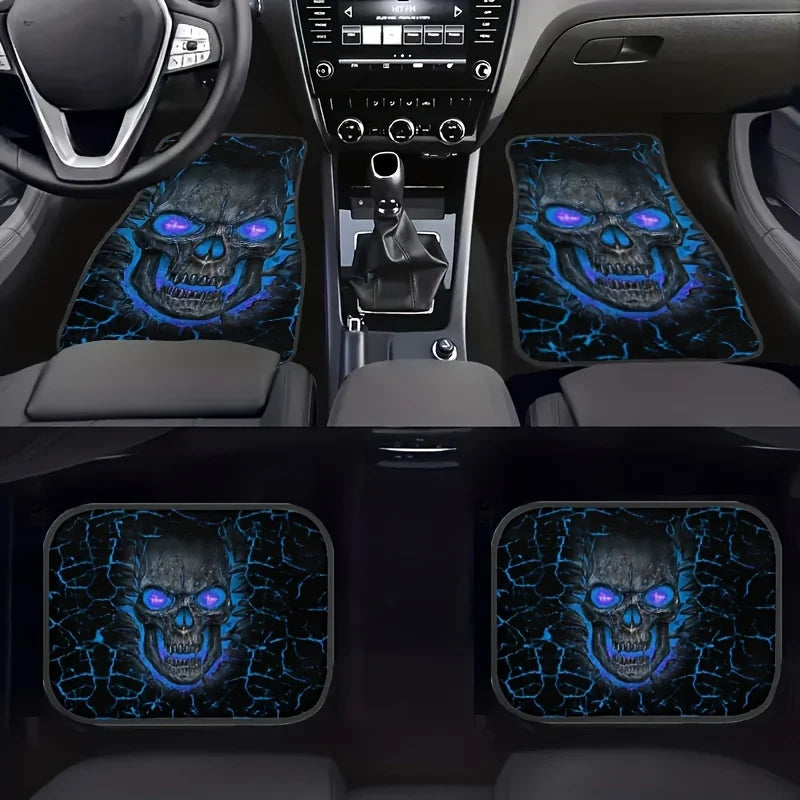 Cool Skull Design 4pcs Car Floor Mat