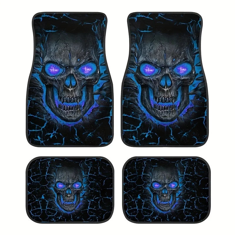 Cool Skull Design 4pcs Car Floor Mat