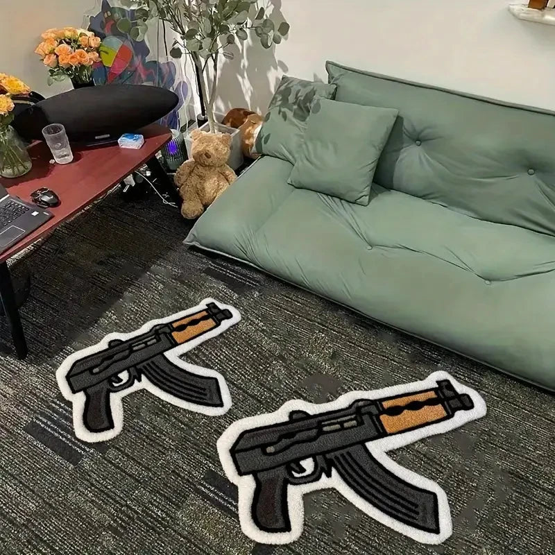 VIKAMA Cartoon-Style Rifle Design Floor Mat