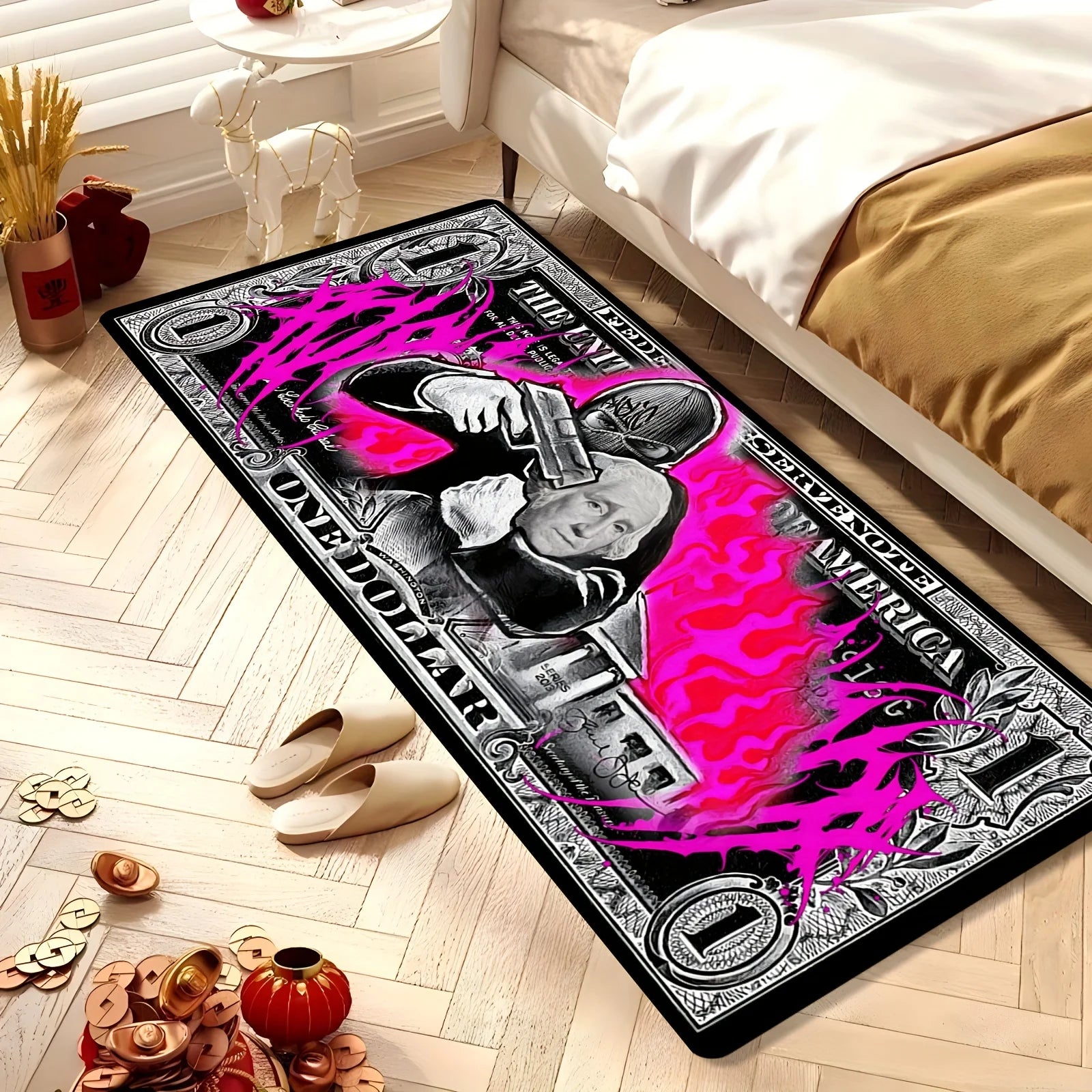 Dollar Bill Motif Floor Mat