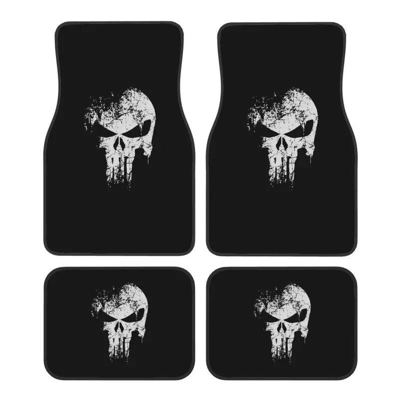 Skeleton Skull Car Floor Mats Set of 4 Pieces